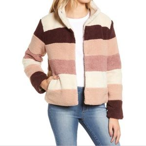 BP. Stripe Faux Shearling Jacket